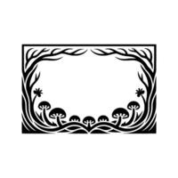 Intricate Mushroom Frame, Botanical Illustration, Vintage Style vector
