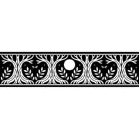 Art Nouveau Border, Stylized Foliage, Dragonfly Motif vector