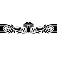 Stylized Mushroom Border, Decorative Art Deco Element vector