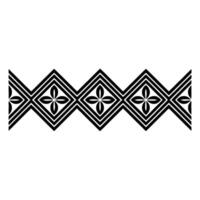 Geometric Border, Stylized Diamond Pattern, Black and White vector