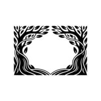 Stylized Tree Frame, Organic , Minimalist Border vector