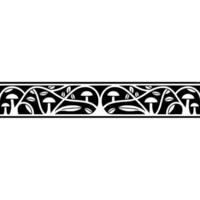 Stylized Mushroom Border, Art Nouveau Inspired - Elegant vector