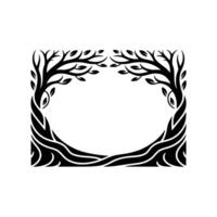 Intricate Tree Frame, Symbolic Border, Vintage Illustration, Branches vector