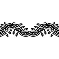 Intricate Vine Border, Elegant Black White vector