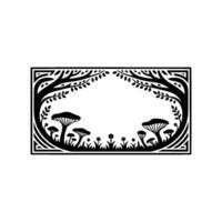Stylized Forest Frame, Intricate Blackwork vector