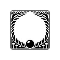 Stylized Botanical Emblem, Circular Focus vector