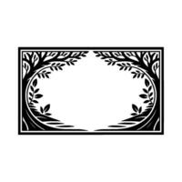 Geometric Black White Tree Frame, Minimalist vector