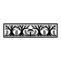 Stylized Forest Border, Intricate Botanical, Floral vector