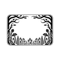 Stylized Forest Frame, Intricate Botanical Illustration vector