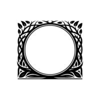 Intricate Branch Frame, Vintage, Circular Border vector