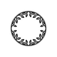 Circular Leaf Emblem, Minimalist Botanical, Wreath vector