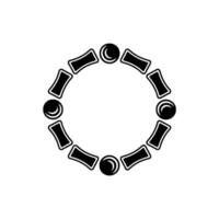 Lunar Cycle Emblem, Minimalist - Circle vector