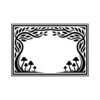 Botanical Frame, Forest Motif, Stylized Illustration vector