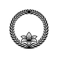 Elegant Floral Emblem, Classic, Symbolic Circle vector
