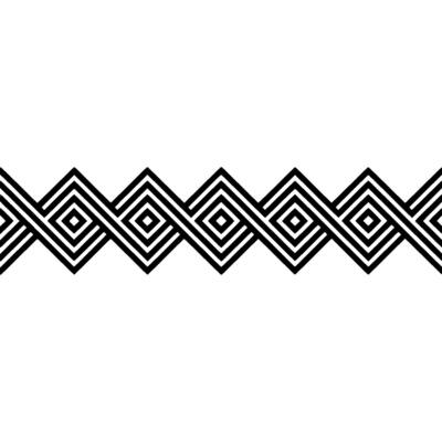 Geometric Wave Border, Minimalist, Zigzag