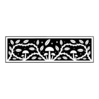 Mystical Forest Border, Geometric Mushroom Illustration vector