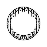 Enchanted Circle Forest Silhouette, Minimalist vector