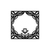 Geometric Lotus Frame, Minimalist Botanical vector