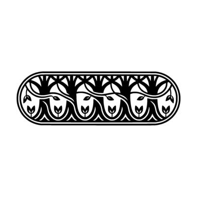 Elegant Botanical Ornament, Art Nouveau Inspired Border, Linear