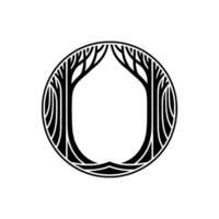 Circular Forest Emblem, Organic Growth, Symbolic, Trees vector