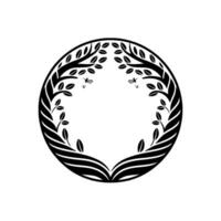 Elegant Botanical Emblem, Circular, Natural Harmony vector