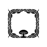 Tribal Mushroom Frame Celtic Inspired vector