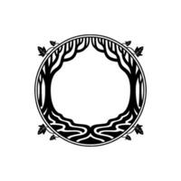Circular Tree Emblem, Celtic, Minimalist vector