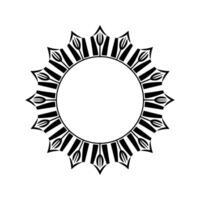 Geometric Leaf Border, Minimalist, Circular Frame, Pattern vector