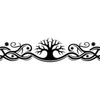 Elegant Tree Border, Celtic, Vintage Motif vector