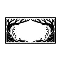 Stylized Black Forest Frame, Elegant Border vector
