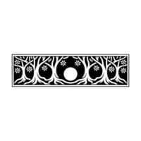 Elegant Botanical Border, Vintage Style, Circular Motif vector
