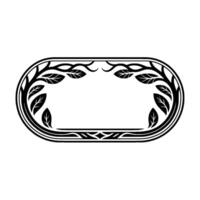 Art Nouveau Oval Frame, Leafy Botanical Ornamentation vector