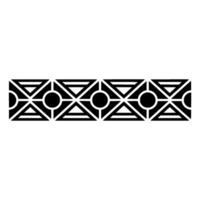 Geometric Deco Border, Minimalist Pattern, Black White, Circles vector