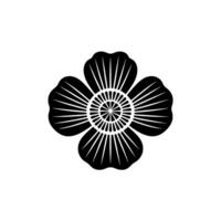 Minimalist Black Flower Emblem, Serene Symmetry vector