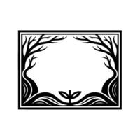Serene Lotus Frame, Minimalist Botanical vector