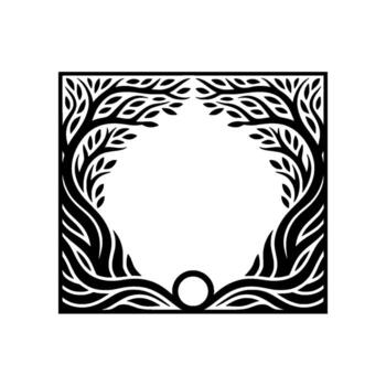 Intricate Tree Frame, Minimalist Portal, Symbolic Journey vector