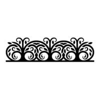 Elegant Black Floral Border, Vintage Element, - Ornament, Scrollwork vector