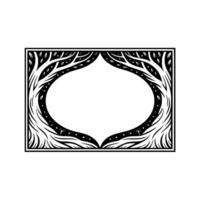 Stylized Tree Frame, Elegant Border, Minimalist, Foliage vector