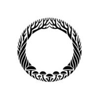 Circular Tribal Ornament, Minimalist, Symbolic Frame vector