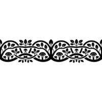 Intricate Botanical Border, Vintage Style, Lineart vector