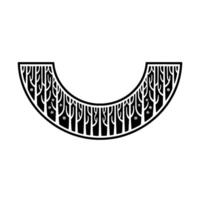 Stylized Crescent Moon with Tree Silhouette vector