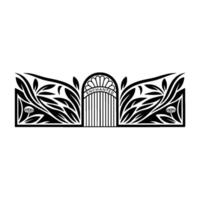Intricate Black Gate to an Enchanted Realm vector