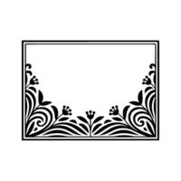 Elegant Floral Frame, Vintage, Decorative Border, Element vector