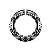 Circular Tree Emblem, Organic Growth, Symbolic - Botanical vector
