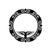 Circular Celtic Tree of Life Emblem, Vintage Style, Circle vector