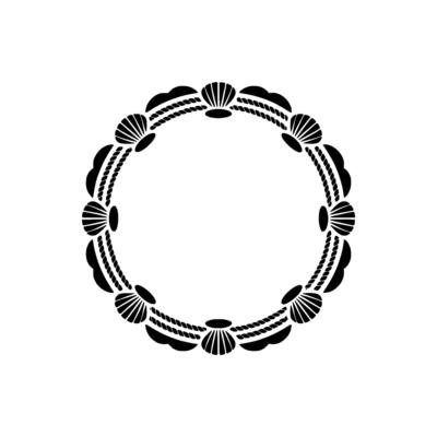Oceanic Circle Shells Rope Border, Minimalist, Nautical