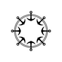 Nautical Circle Anchors Rope Symbol of Stability vector