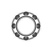 Circular Nautical Emblem, Vintage Style, Decorative Border vector