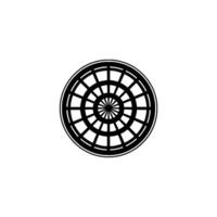 Geometric Radial Pattern, Minimalist, Dark Silhouette vector