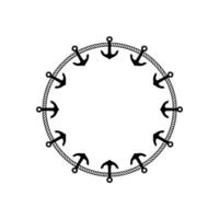 Nautical Anchor Frame Vintage Maritime vector